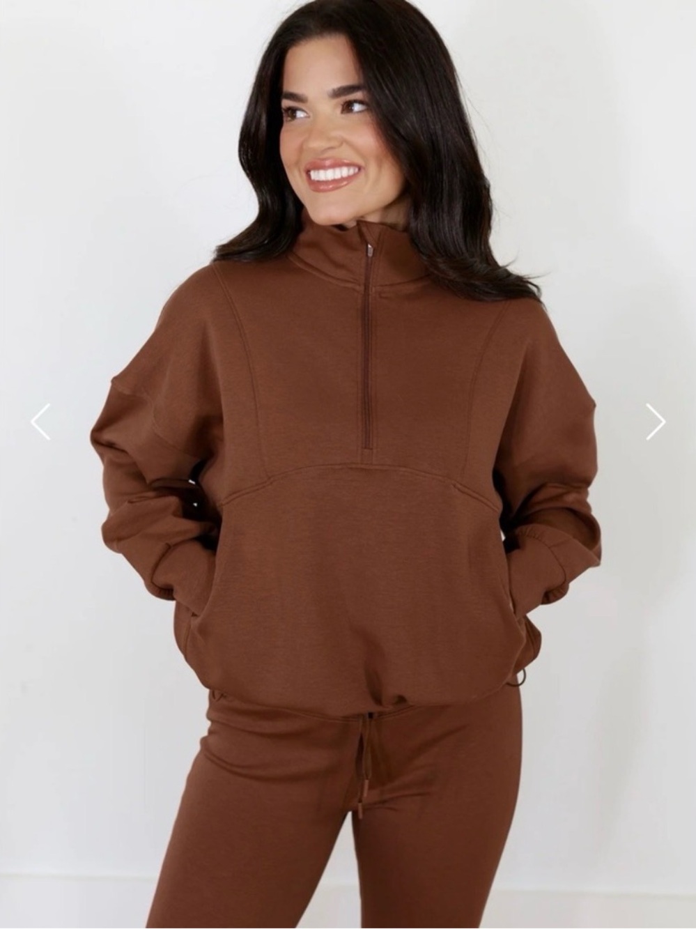 Salt Project Expresso Brown Here To Stay Half Zip Pullover Sweatshirt